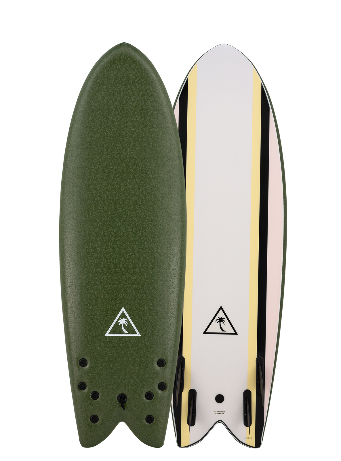 Retro Fish 5'8 Quad Fin 2022/23 Model - Military Green